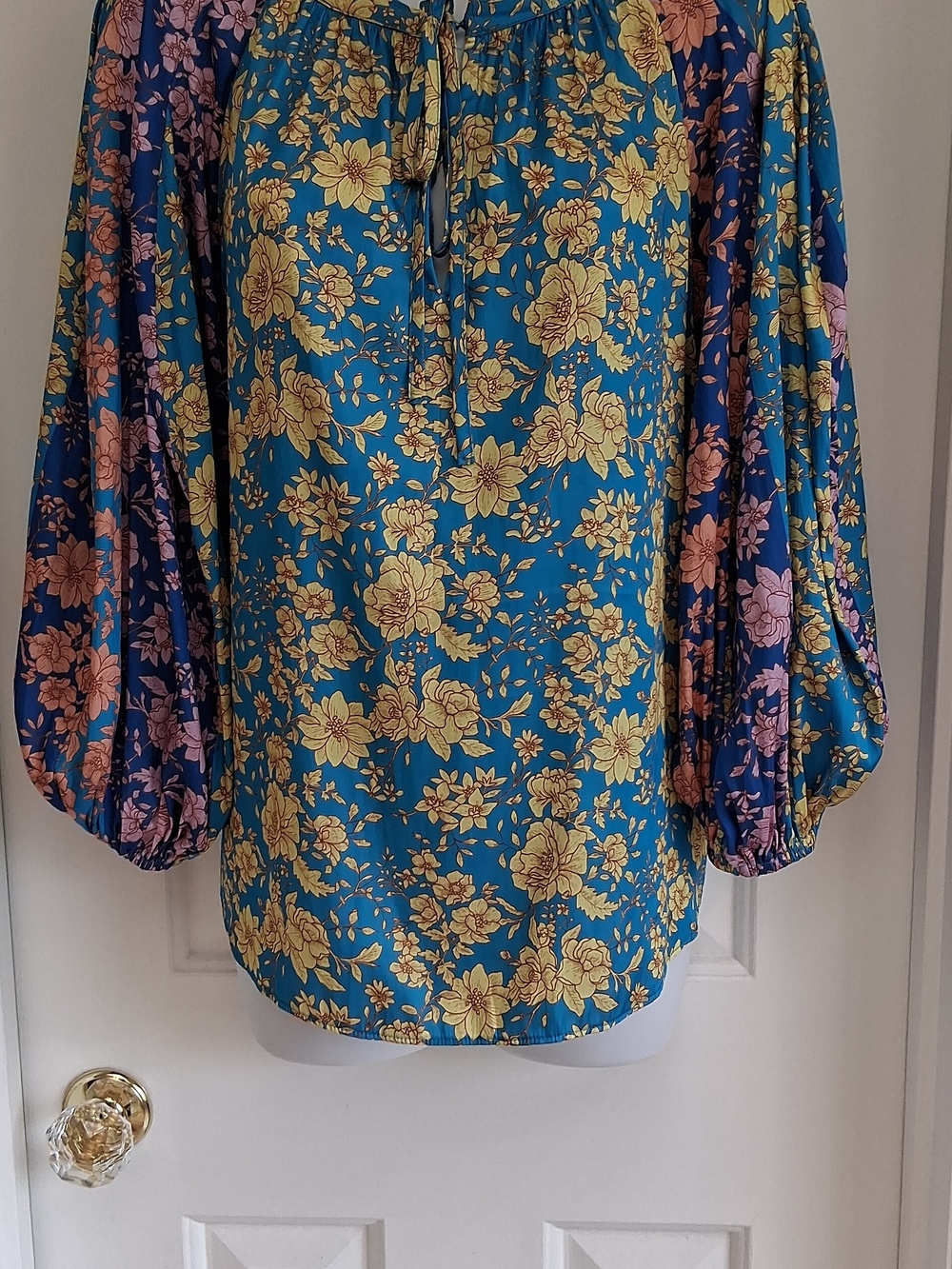 Current Air Colorblock Boho Peasant Shirt Medium NWT